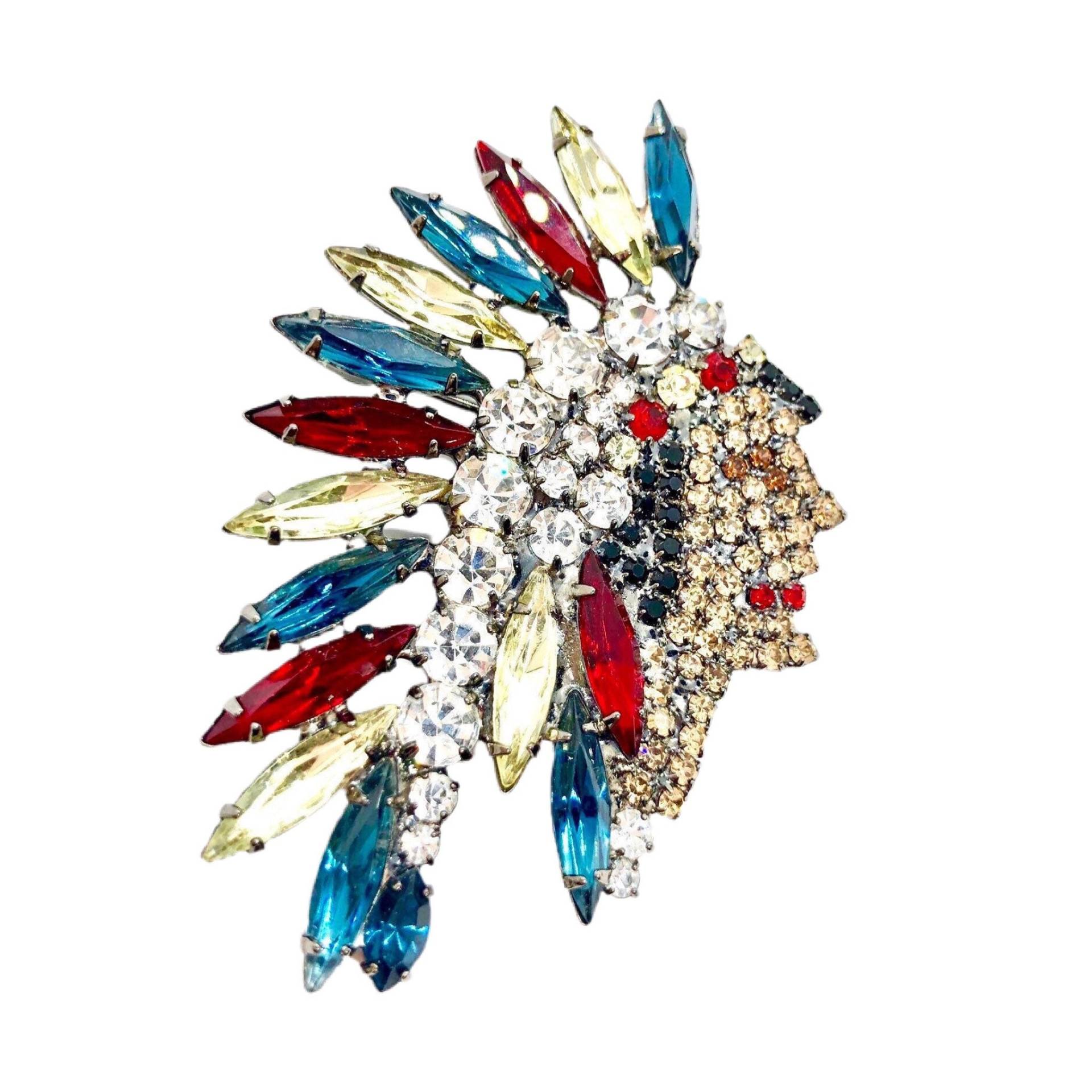 strass Häuptling Brosche - Signiert Von Walhof von vonWalhofJewelry