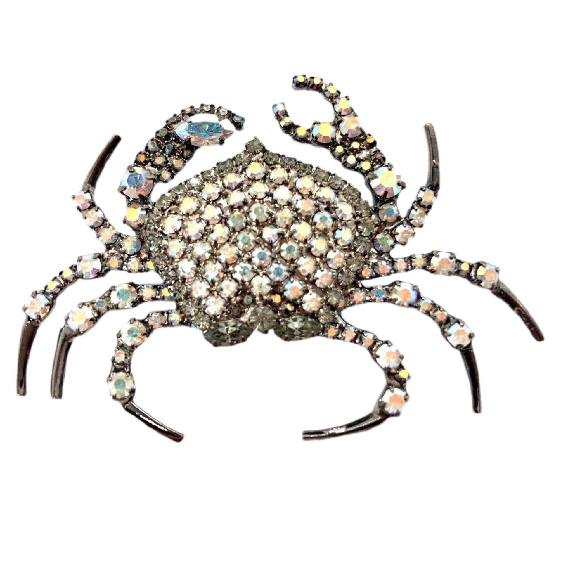 strass Krabbe Brosche - Aurora Borealis Swarovski Kristalle Anstecknadel von vonWalhofJewelry
