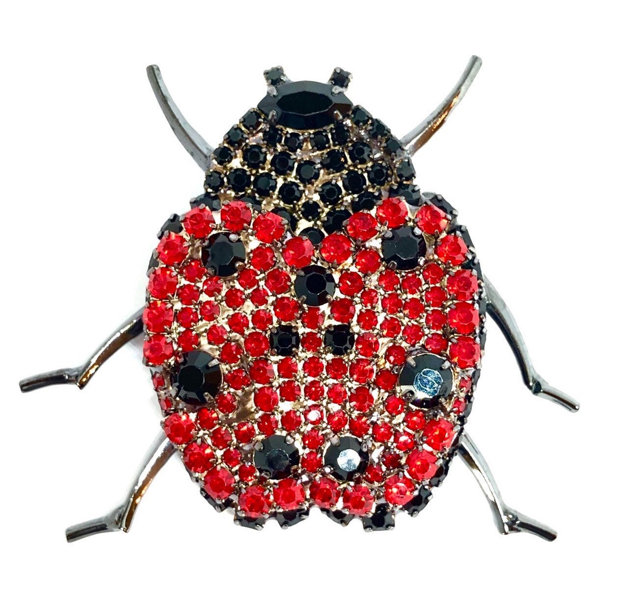 strass Marienkäfer Pin - Von Walhof Brosche Insekt von vonWalhofJewelry
