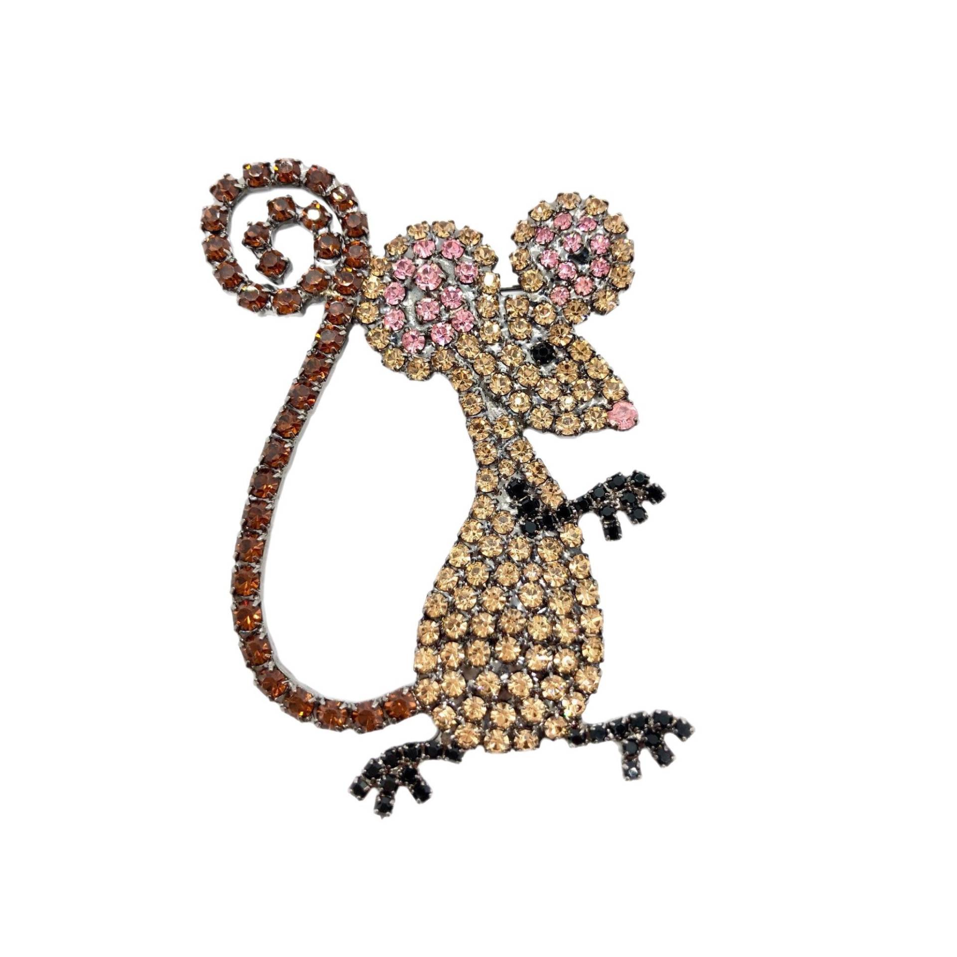 strass Maus Brosche - Nager Pin Quirky Swag von vonWalhofJewelry