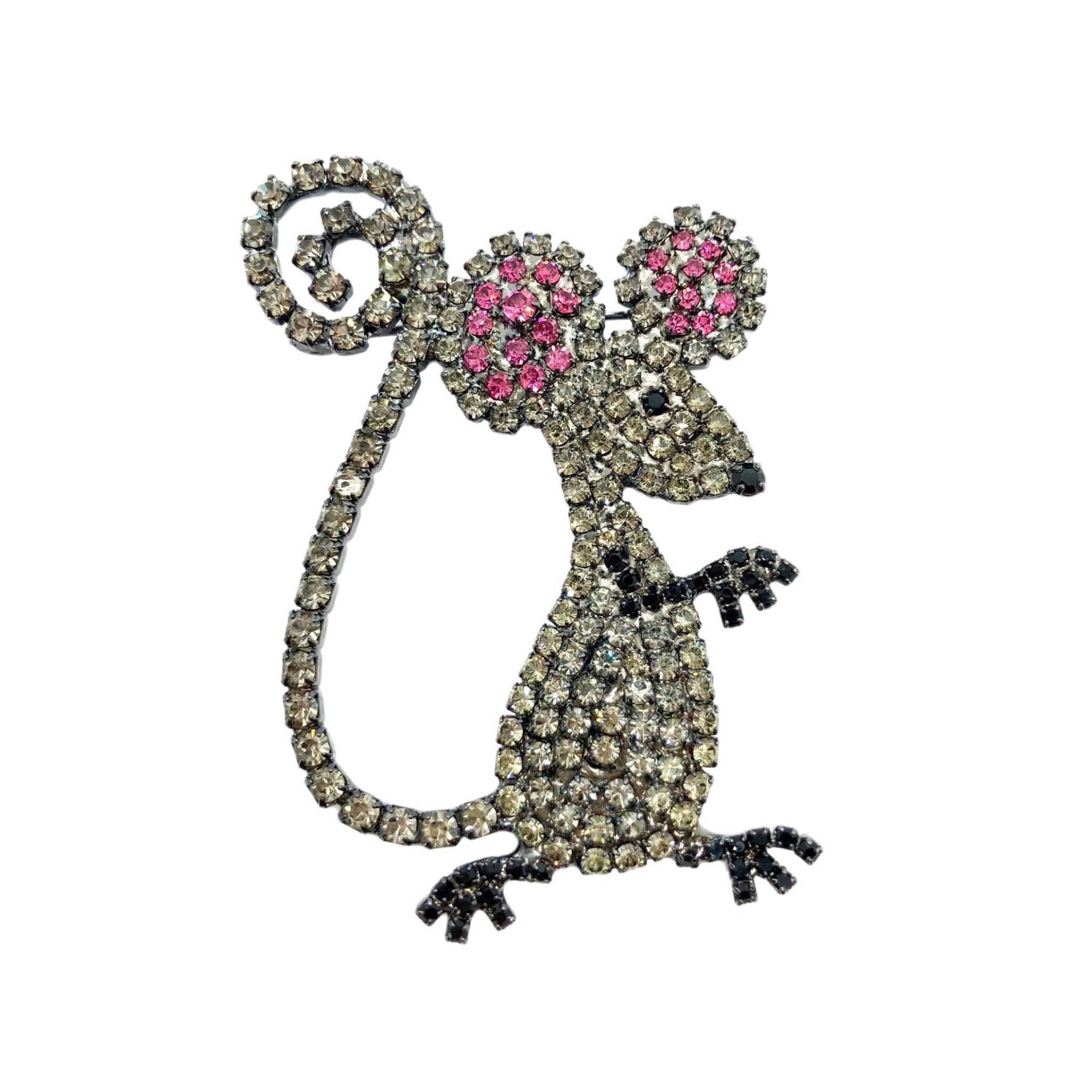 strass Maus Brosche - Swarovski Kristall Nager Anstecknadel von vonWalhofJewelry