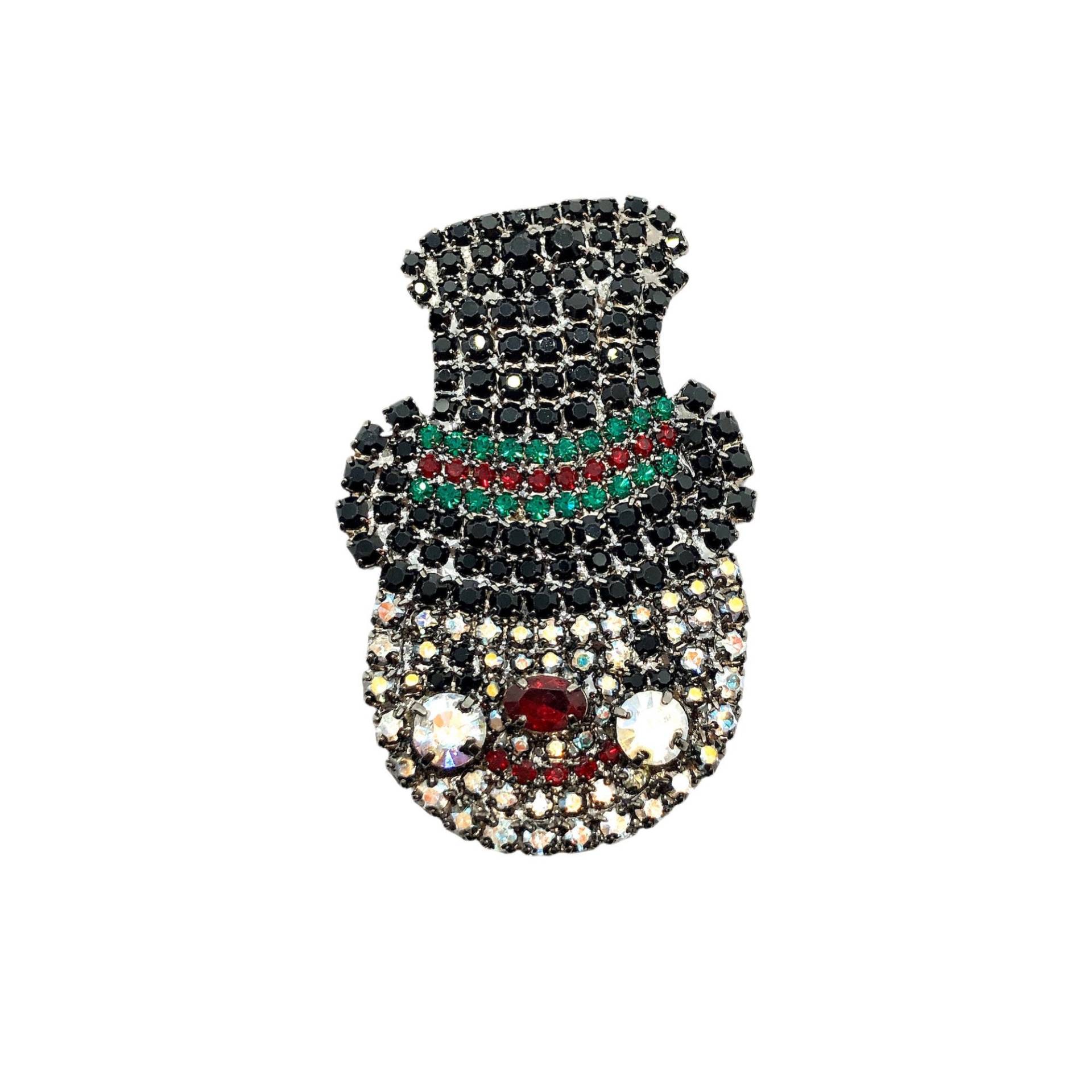 strass Schneemann Pin - Von Walhof Weihnachtsschmuck von vonWalhofJewelry
