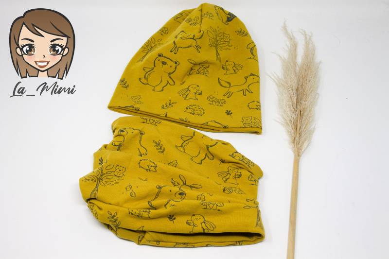 Beanie Und Loop Doppellagig, Waldtiere, Loop, Set Für Kinder von vonlamimi