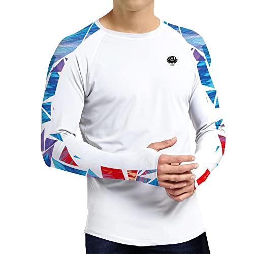 UV Shirt Herren Wasser,Schwimmshirt Herren Weiß M von voofly