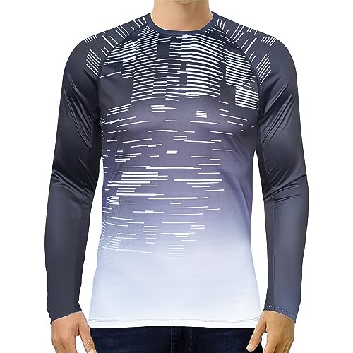 voofly UV Shirt Herren Badeshirt Funktionsshirt Langarm Sommer Surf Shirt Leicht Laufshirt Grau XXL von voofly