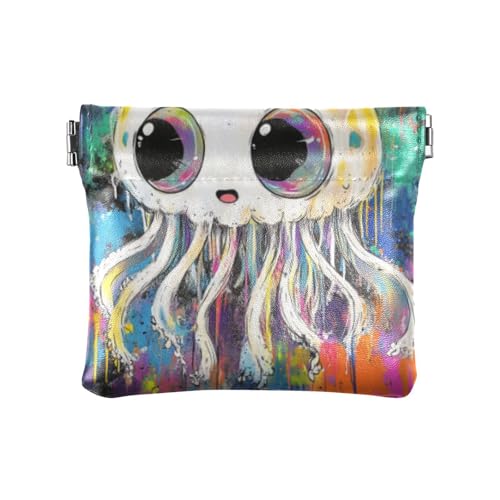 A Cartoon Tier Meer Damen Leder Münzbörse Wasserdicht Mini Geldbörse Geldbörse für Frauen, Ein Cartoon-Tiermeer, 1 size, Druckkunst von voucong