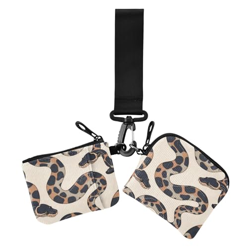 Ball Python Minimalistische Damen-Kartenetuis Kleingeldhalter Minimalistisches Kreditkartenetui Münzbörse mit Reißverschluss Münzfach für Frauen 2 Stück, Ball Python Minimalist, 1 size, Druckkunst von voucong