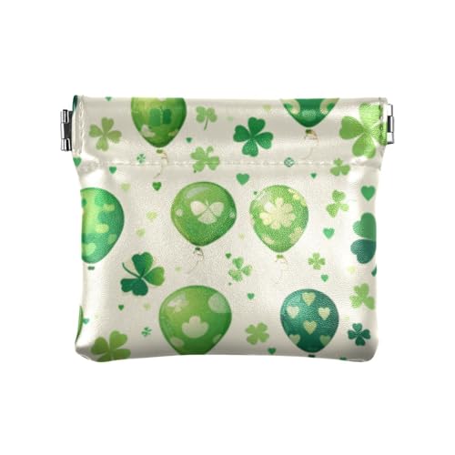 Balloon St. Patrick's Cartoon Damen Kleingeldbörse aus Leder, niedlicher Schmuck für Frauen, Ballon St. Patrick's Cartoon, 1 size, Druckkunst von voucong