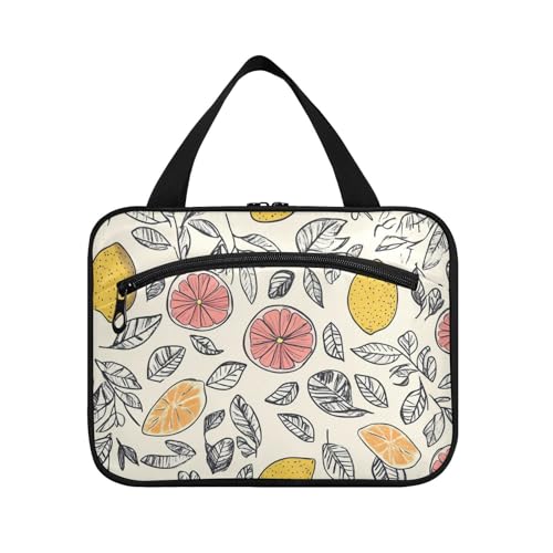 Beige Zitronenblatt-Kosmetiktasche zum Aufhängen mit Reißverschluss mit Haken, Designer-Chic-Snack-Tasche für Herren, Camping, Bolsos Para Hombre L von voucong