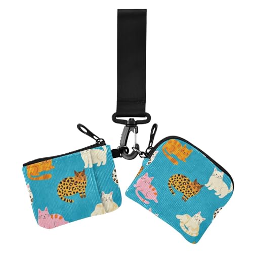 Blaue süße Leoparden-Katzen-Damen-Brieftaschen, Visitenkartenetui, große Kapazität, Ausweis-Schutz mit Reißverschluss, Münzfach für den täglichen Gebrauch, 2 Packungen, Blaue süße Leopardenkatze, 1 Blaue süße Leoparden-Katzen-Damen-Brieftaschen, Visitenkartenetui, große Kapazität, Ausweis-Schutz mit Reißverschluss, Münzfach für den täglichen Gebrauch, 2 Packungen, Blaue süße Leopardenkatze, 1 von voucong