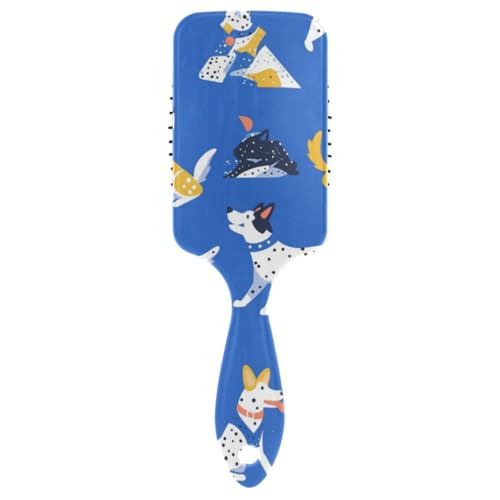 Blauer Cartoon-Hundekamm für schwarze Frauen, Kopfhautmassage für lockiges Haar mit ergonomischem Griff, Cepillo para cabello Blauer Cartoon-Hundekamm für schwarze Frauen, Kopfhautmassage für lockiges Haar mit ergonomischem Griff, Cepillo para cabello von voucong