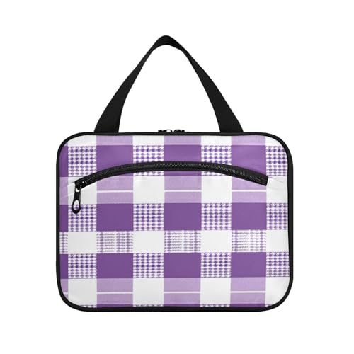 Buffalo Check Lila Toilettenartikel zum Aufhängen in Reisegröße für Herren mit Haken, Designer-Hautpflege-Tasche für Frauen, Must-Have Arbeitsset de para Mujer L von voucong