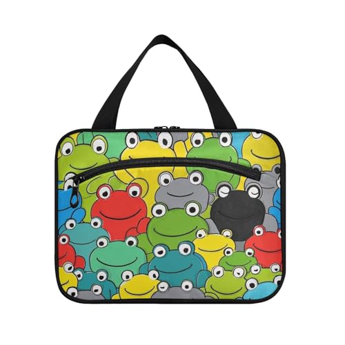 Bunte Cartoon-Frosch-Hängetasche für Herren, mit Haken, Designer-Essentials, große Kapazität, Make-up-Tasche für Reisen, Muss für Toilette, Bolso de para Mujer L von voucong