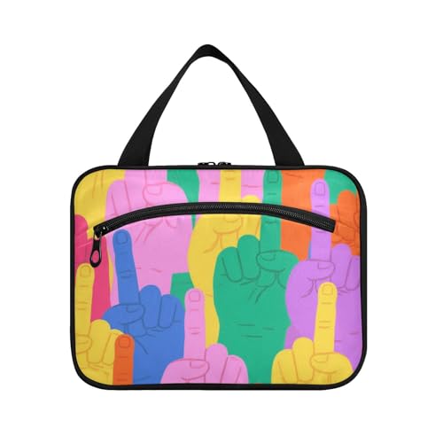 Bunte Cartoon-Gesten zum Aufhängen, Reisegröße, Toilettenartikel für Herren, mit Haken, Designerbedarf, Make-up-Tasche, Organizer für Damen, Kreuzfahrten, Bolso Para Maquillaje L von voucong