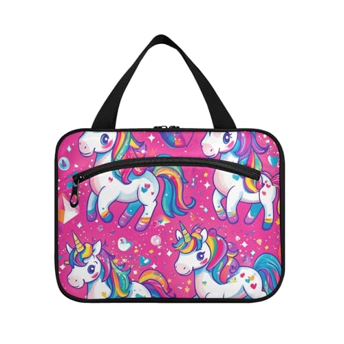Bunte Einhörner, Regenbogen-Hänge-Set für Herren, Reisen, mit Haken, waschbare Designer-Tragetasche für wichtige Dinge für Frauen, Fitness-Set de para Mujer L von voucong