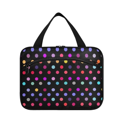 Bunte Hänge-Sets für Herren, mit Haken, Designer-Make-up-Tasche für Damen, Reisen, Badezimmer, gepunktet, Größe L von voucong
