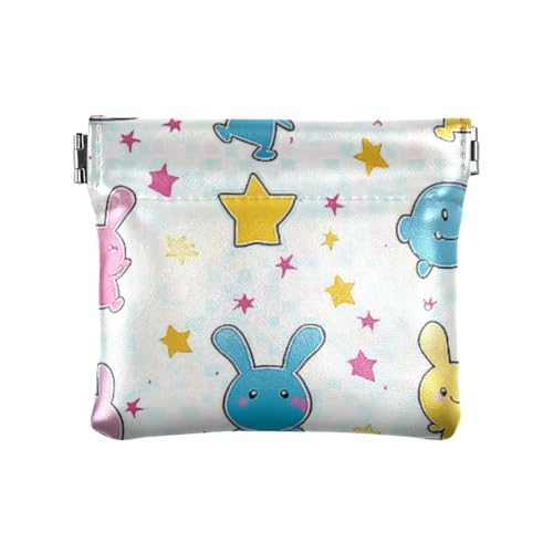 Cartoon-Geldbörse im japanischen Stil, niedliche Hasen, Leder, Münzgeldbörse, einzigartiger Schmuck-Organizer für Frauen, Niedliche Hasen im japanischen Stil, 1 size, Druckkunst von voucong