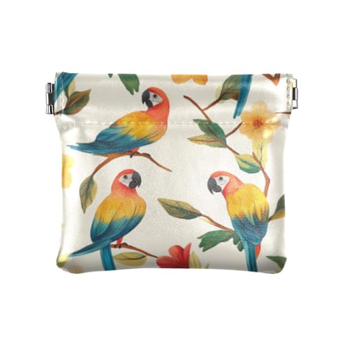 Cartoon-Geldbörse mit lustigem Ara-Motiv, neutral, Leder, wasserdicht, Schmuck für Damen, Cartoon lustiger Ara Neutral, 1 size, Druckkunst von voucong