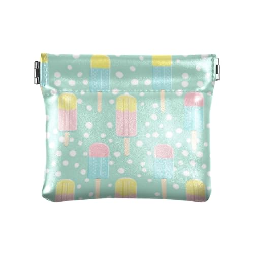 Cartoon-Geldbörse mit niedlichem Eis am Stiel, für Damen und Herren, Leder, tragbare Geldbörse für Frauen und Reisen, Cartoon-Eis am Stiel, 1 size, Druckkunst von voucong