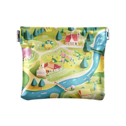 Cartoon-Geldbörse mit niedlicher Karte, Grün, für Damen, Leder, praktische Kosmetiktasche für Damen, Cartoon-Karte, Grün, 1 size, Druckkunst Cartoon-Geldbörse mit niedlicher Karte, Grün, für Damen, Leder, praktische Kosmetiktasche für Damen, Cartoon-Karte, Grün, 1 size, Druckkunst von voucong