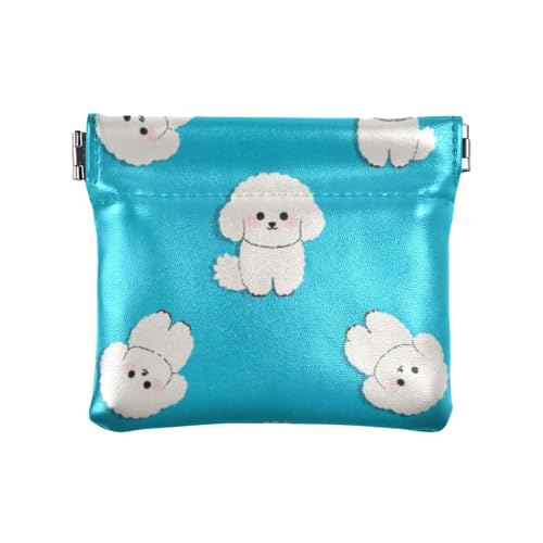 Cartoon-Geldbörse mit süßem weißen Bichon-Frisé-Hund, PU-Leder, wasserdicht, Schmuck für Damen, Niedlicher weißer Bichon-Frisé-Hund im Cartoon-Design, 1 size, Druckkunst von voucong