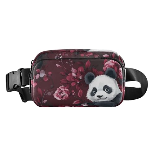 Cartoon-Panda, stilvolle Hüfttasche, Umhängetasche für Damen, Herren, Teenager, kleine Crossbody-Tasche mit verstellbarem Gurt, für Einkaufen, Sport, Arbeit, Burgunderrot, Cartoon-Panda, Burgunderrot Cartoon-Panda, stilvolle Hüfttasche, Umhängetasche für Damen, Herren, Teenager, kleine Crossbody-Tasche mit verstellbarem Gurt, für Einkaufen, Sport, Arbeit, Burgunderrot, Cartoon-Panda, Burgunderrot von voucong