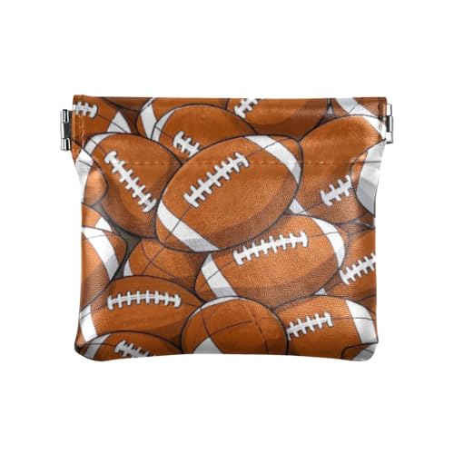 Cartoon Sports Fußball Damen Leder Münzgeldbörsen Pouches Fancy Change Wallet für Frauen Reisen, Cartoon-Sportfußball, 1 size, Druckkunst von voucong
