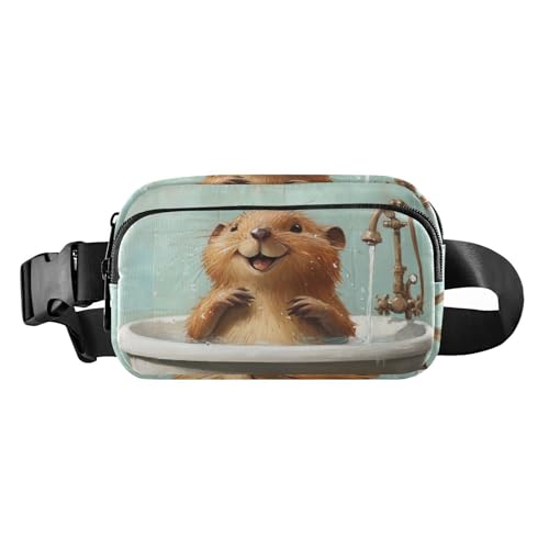 Cartoon-Umhängetasche mit süßem gelbem Badeotter, stilvolle Gürteltasche für Damen, Herren, Teenager, Mini-Umhängetasche mit verstellbarem Riemen für Reisen, Urlaub, Laufen, Niedlicher gelber Cartoon-Umhängetasche mit süßem gelbem Badeotter, stilvolle Gürteltasche für Damen, Herren, Teenager, Mini-Umhängetasche mit verstellbarem Riemen für Reisen, Urlaub, Laufen, Niedlicher gelber von voucong