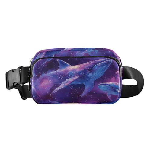 Chic Whale Gürteltasche für Damen und Herren, große Kapazität, Brustgürtel, Bauchtasche mit verstellbarem Gurt, für Reisen, Fitnessstudio, Arbeit, Violett, Chic Whale Purple, 1 size von voucong
