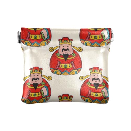 Chinesischer Kulturgott Reichtum Damen Leder Münzgeldbörse Niedliche Karte Schlüssel Organizer für Frauen, Chinesischer Kulturgott Reichtum, 1 size, Druckkunst von voucong