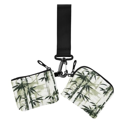 Chinesisches Inkjetbild Doppelporzellan Kreditkartenetui Geldbörse Niedlich Mode Reißverschluss Handtasche Geldbörse mit Schlüsselanhänger für Frauen 2 Stück, Chinesisches Tusche-Bild, 1 size, von voucong