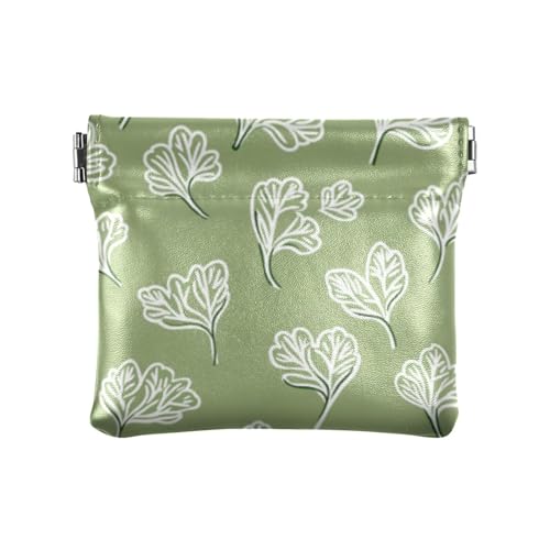 Cilantro Geldbörse aus Leder, einfache Linienkunst, Valentinstag, Cartoon, für Damen und Herren, praktische Make-up-Tasche für Damen, Cilantro Simple Line Art Valentine Cartoon, 1 size, Druckkunst von voucong