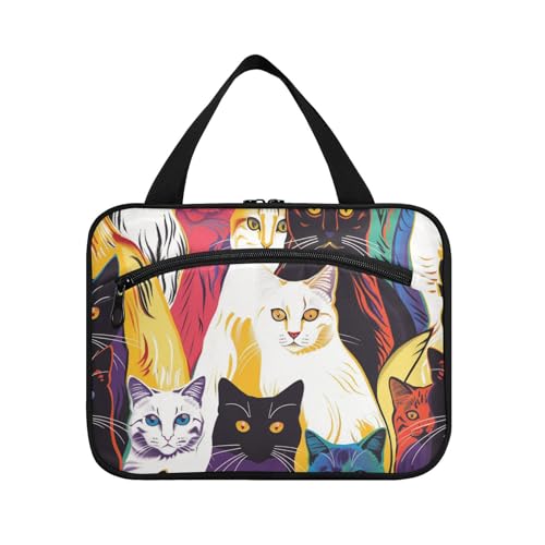 Colorful Line Herren-Kulturbeutel zum Aufhängen, mit Haken, Designer-Kosmetiktasche für Reisezubehör, Kreuzfahrten, Organizer de maquillaje para L von voucong