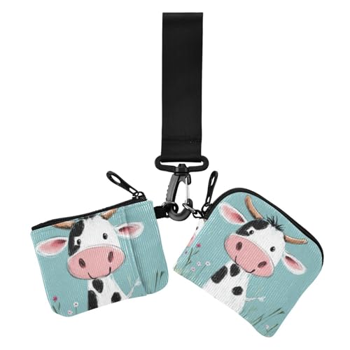 Cow Cartoon Blau Dual Coin Purse Credit Card Holder Wallet Wallet Thin Flat Credit Card Wallet Case with Zipper Pocket for Work Travel 2 Pcs, Kuh Cartoon blau, 1 size, Druckkunst Cow Cartoon Blau Dual Coin Purse Credit Card Holder Wallet Wallet Thin Flat Credit Card Wallet Case with Zipper Pocket for Work Travel 2 Pcs, Kuh Cartoon blau, 1 size, Druckkunst von voucong