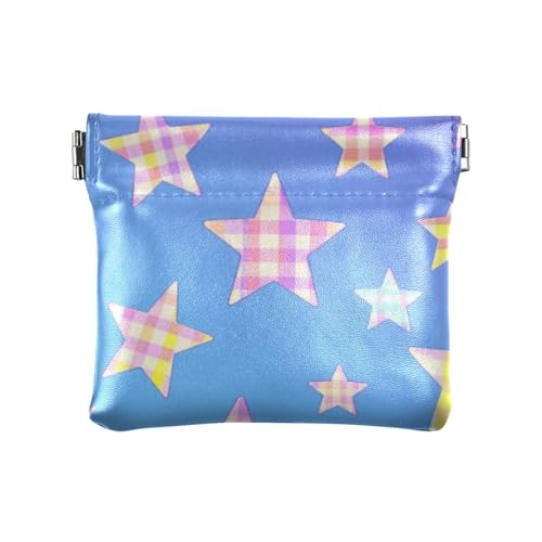 Damen-Geldbörse aus Leder mit Karomuster, kariert, mit Sternen, tragbar, für persönliche Gegenstände, Organizer für Damen, Kariertes Karomuster mit Sternen, Blau, 1 size, Druckkunst Damen-Geldbörse aus Leder mit Karomuster, kariert, mit Sternen, tragbar, für persönliche Gegenstände, Organizer für Damen, Kariertes Karomuster mit Sternen, Blau, 1 size, Druckkunst von voucong