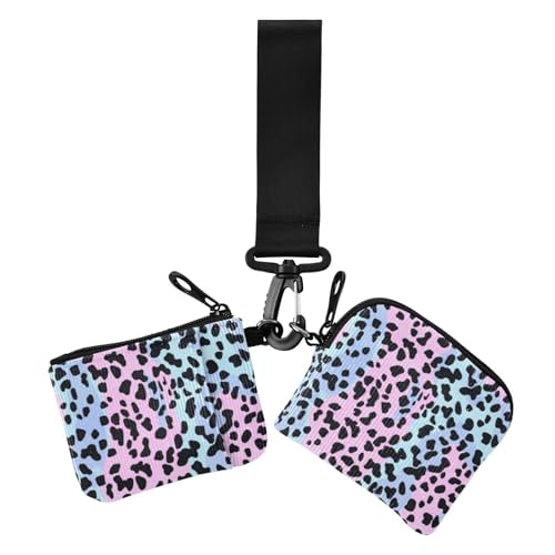 Damen Münzgeldbörsen Kartenetuis Leopardenmuster Slim Portable Identity Card Protector mit Reißverschluss Münzfach für Arbeit Reisen 2 Packungen, Leoparden-Print, 1 size, Druckkunst von voucong