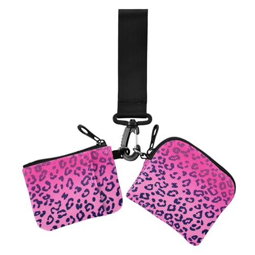 Damen-Münzgeldbörsen mit Leopardenmuster, Kartenetui, klein, abnehmbar, mit Schlüsselanhänger, für Damen, 2 Stück, Rosa Leopardenmuster Rose, 1 size, Druckkunst Damen-Münzgeldbörsen mit Leopardenmuster, Kartenetui, klein, abnehmbar, mit Schlüsselanhänger, für Damen, 2 Stück, Rosa Leopardenmuster Rose, 1 size, Druckkunst von voucong