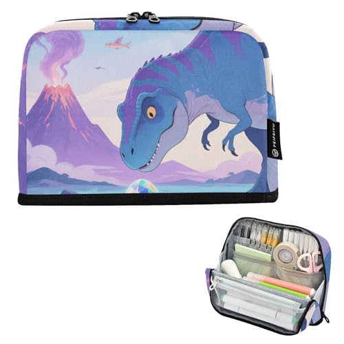 Federmäppchen, großes Fassungsvermögen, Stifteetui, Organizer für adrette High School Dreamy Volcanic Dinosaurier von voucong