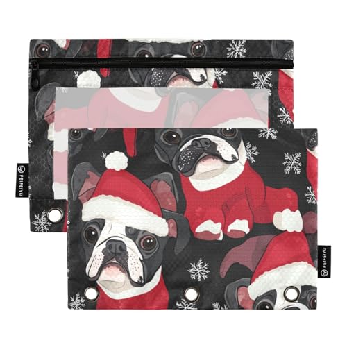 Federmäppchen mit Reißverschluss und transparentem Fenster mit Reißverschluss, verstärkte Ösen, für Bürobedarf, 2 Stück von voucong