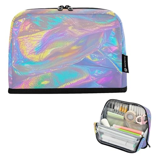 Federmäppchen mit großem Fassungsvermögen, für Studenten, Kosmetik, Neonfarben, säurefarben, abstrakt Federmäppchen mit großem Fassungsvermögen, für Studenten, Kosmetik, Neonfarben, säurefarben, abstrakt von voucong