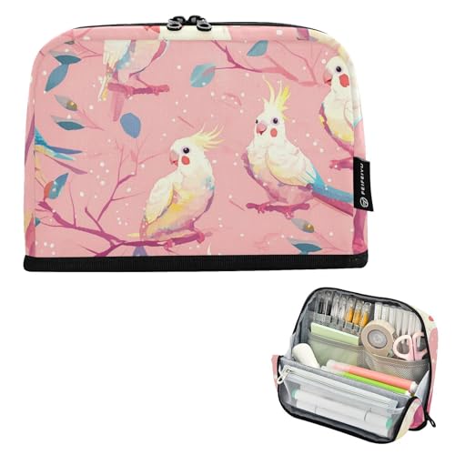 Federmäppchen mit großem Fassungsvermögen, multifunktional, für Herren, Schulbedarf, Pfirsichfarben, einfache Vögel Federmäppchen mit großem Fassungsvermögen, multifunktional, für Herren, Schulbedarf, Pfirsichfarben, einfache Vögel von voucong