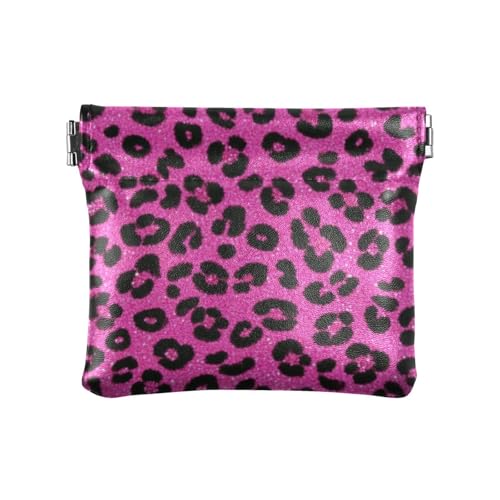 Geldbörse mit künstlichem Glitzer-Leopardenmuster, rosarot, PU-Leder, praktisches Reisezubehör für Damen, Künstlicher Glitzer, Leopardenmuster, Rosarot, 1 size, Druckkunst von voucong