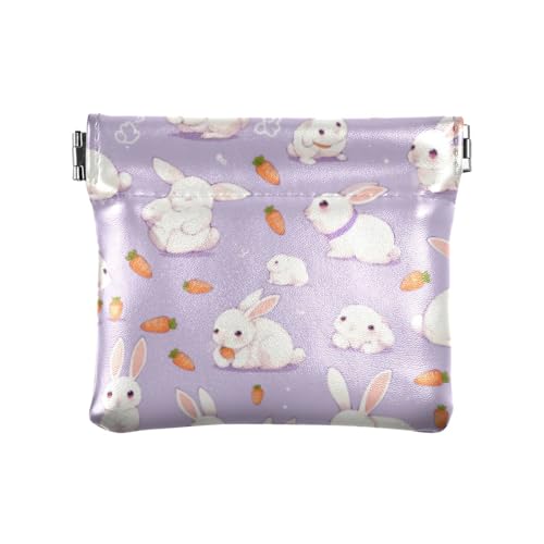 Geldbörse mit mehreren Cartoon-Kaninchen, Karotte, für Damen und Herren, Leder, ausgefallene Kartenhalter für Frauen und Reisen, Karotte mit mehreren Cartoon-Kaninchen, 1 size, Druckkunst von voucong