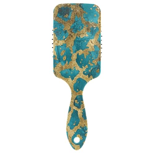 Goldene blaue Haarbürste mit Leopardenmuster für Damen, Nass- und Trockenbürste für dünnes Haar mit ergonomischem Griff, Cepillo para pelo rizado von voucong