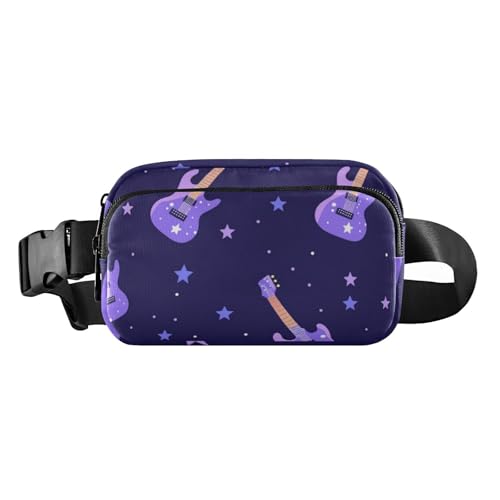 Gürteltasche mit Nebula-Gitarre, trendig, für Damen, Herren, Teenager, große Kapazität, Gürteltasche, Reisebrieftasche mit verstellbarem Gurt, für Workout, Laufen, Wandern, Violett, Nebula Gitarre von voucong