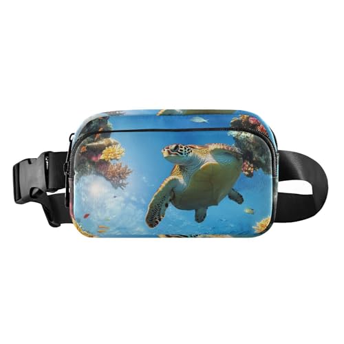 Gürteltasche mit Schildkrötenfisch, Cartoon, Meerestier, stilvolle Bauchtasche für Männer und Frauen, Mehrzweck-Brusttasche, Gürteltasche mit verstellbarem Gurt für Reisen, Urlaub, Laufen von voucong