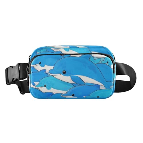 Gürteltasche mit süßem Cartoon-Delfin, für Damen und Herren, wasserdicht, mit verstellbarem Gurt, für Workout, Laufen, Wandern, Niedlicher Cartoon-Delfin, 1 size von voucong
