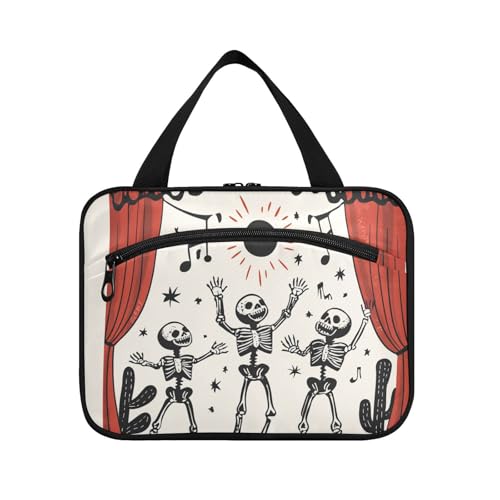 Herren-Kulturbeutel mit tanzendem Totenkopf, einfach zum Aufhängen, mit Haken, faltbare Designer-Tasche mit Fächern für Mama, Badezimmer, Bolsas para maquillaje de Mujer L von voucong