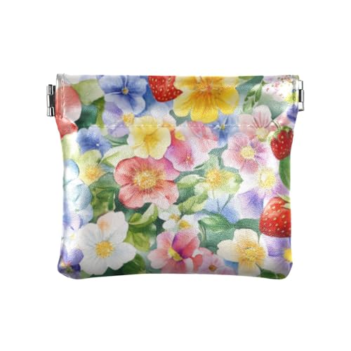 Italienische Blume von Erdbeerbaum, Schönheit, Blume, Damen, Herren, Leder, Münzgeldbörsen, wasserdicht, Mini-Make-up-Tasche für Damen, Reisen, Italienische Blume des Erdbeerbaums, Schönheitsblume, 1 von voucong