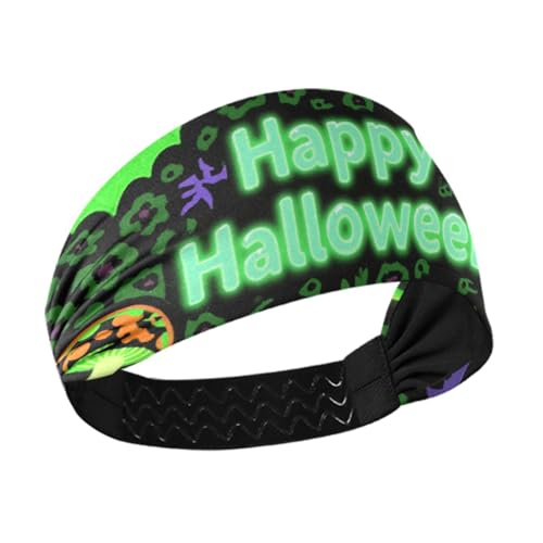 Kühlendes Stirnband für Damen, Halloween, Leopardenmuster, Kürbis, modisch, dehnbar, schweißtreibende Bänder für Make-up, den täglichen Gebrauch, athletischer Sport von voucong